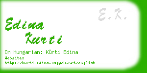 edina kurti business card
